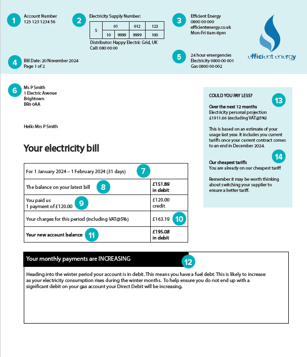 Electricity bill front
