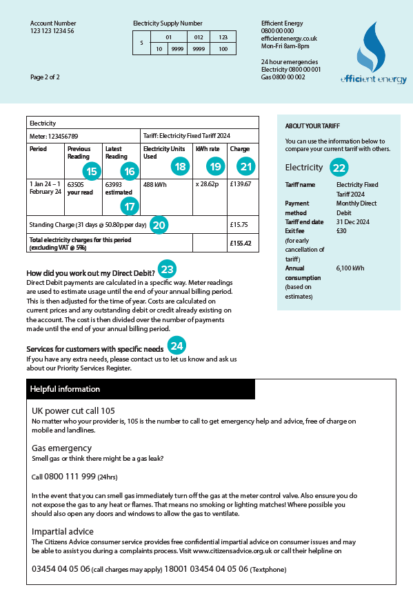 Electricity bill back
