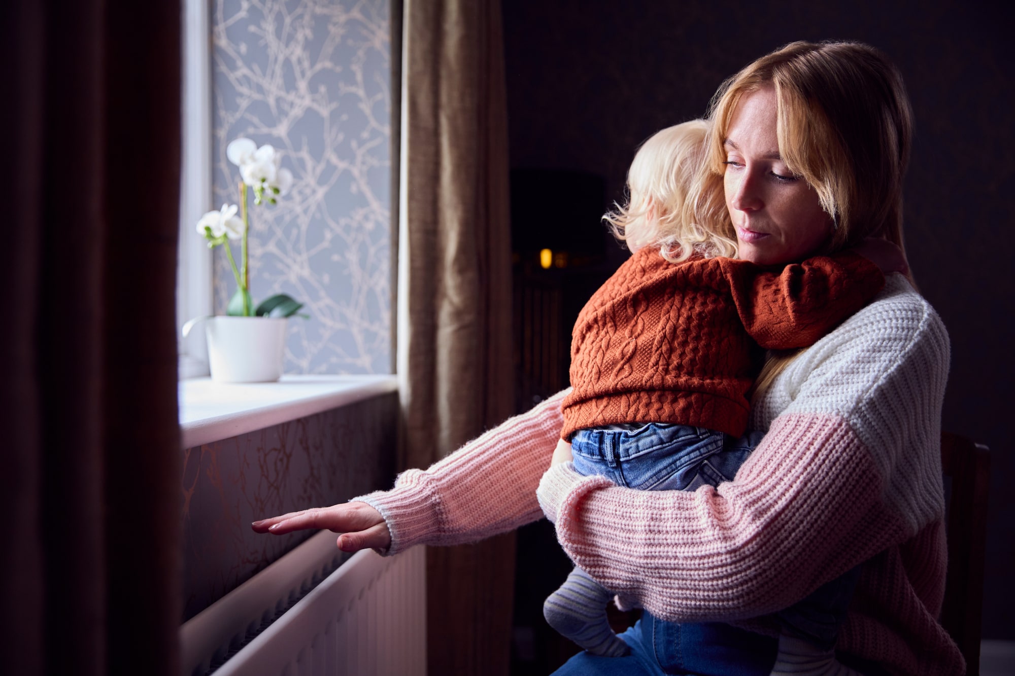 Woman holding a child