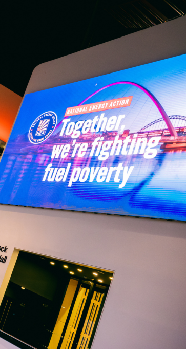 Together we're fighting fuel poverty banner from National Energy Action's fuel poverty conference