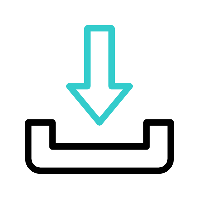 Animated GIF of an 'download' arrow.