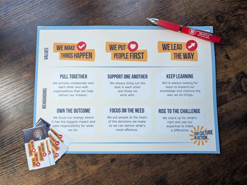 A photo showing National Energy Action's values and behaviours.