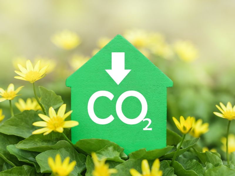 A green house-shaped sign with 
