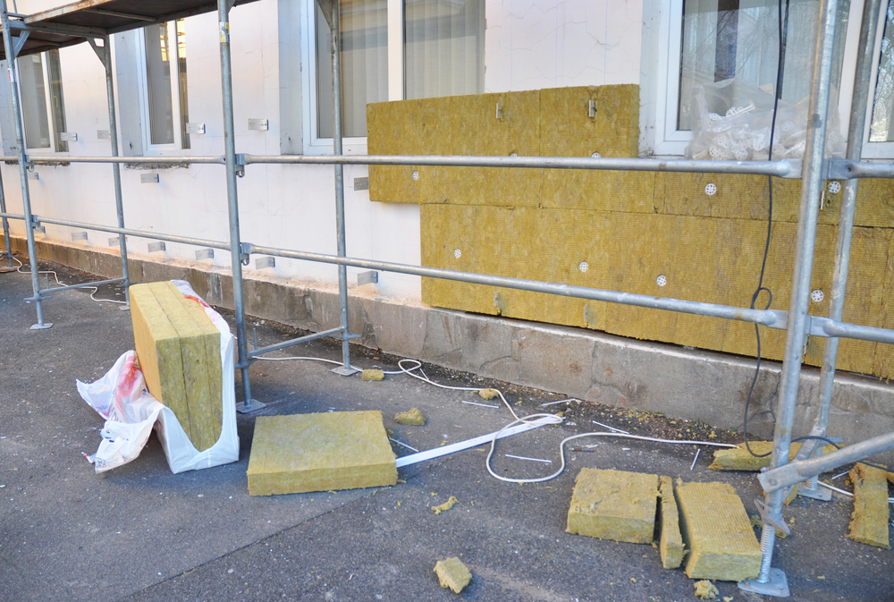 External wall insulation being installed.